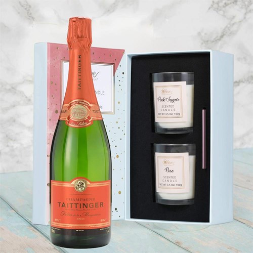 Taittinger Les Folies de la Marquetterie With Love Body & Earth 2 Scented Candle Gift Box